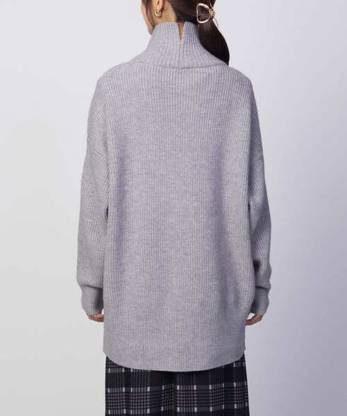 HusHusH（ハッシュアッシュ）の「HusHusH ハイネックニットプルオーバー（ニット/セーター・レディース・ネイビー/レッド/グレー・M/L）」の7枚目の写真