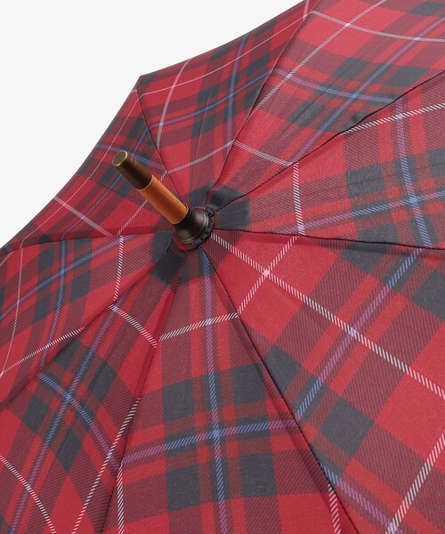Afternoon Tea（アフタヌーンティー）の「タータンチェック柄長傘 雨傘（長傘・レディース・ブルー/レッド・ONE SIZE）」の6枚目の写真
