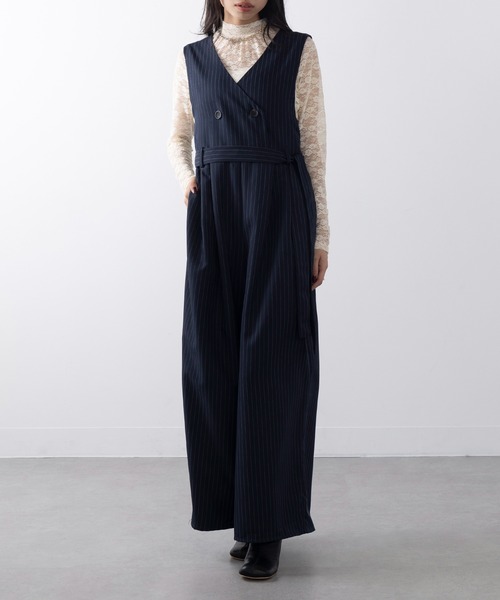 セール】【MAISON BREEZE】ピンストライプ オールインワン