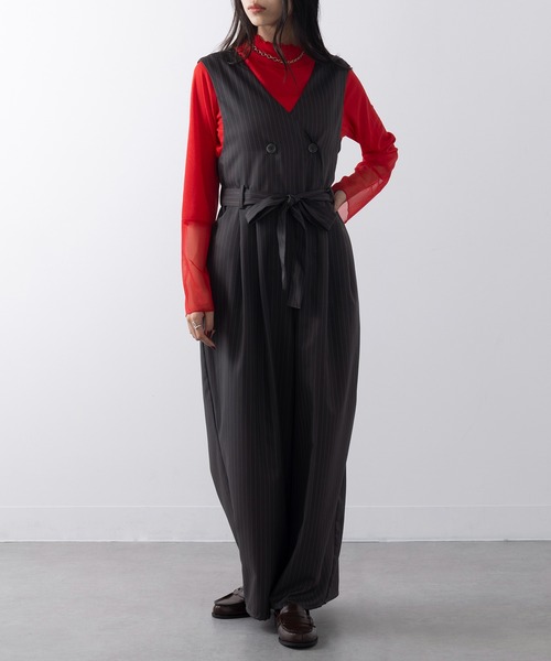 オケージョンオールインワン セール】【セミオケージョン】フリルオールインワン（つなぎ