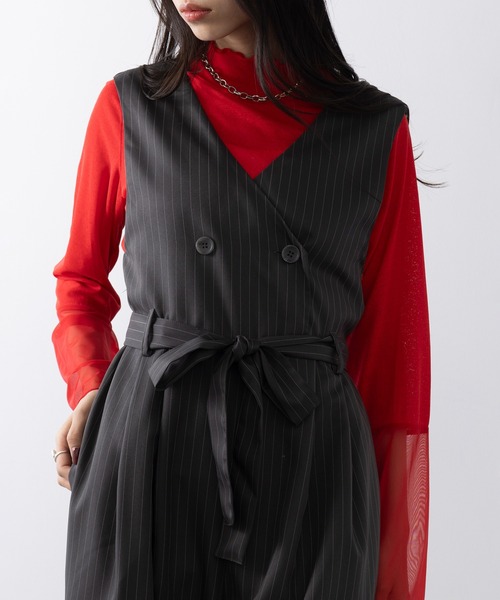 セール】【MAISON BREEZE】ピンストライプ オールインワン ビジネス