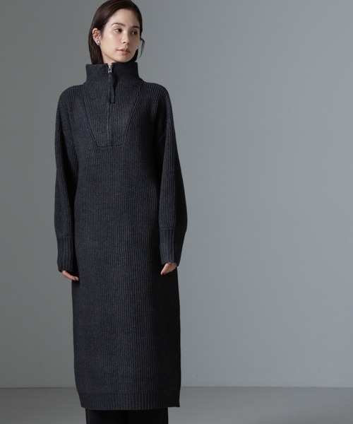 【セール】ハーフジップニットワンピース（ワンピース）｜nano･universe（ナノユニバース）