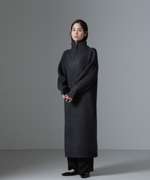【セール】ハーフジップニットワンピース（ワンピース）｜nano･universe（ナノユニバース）