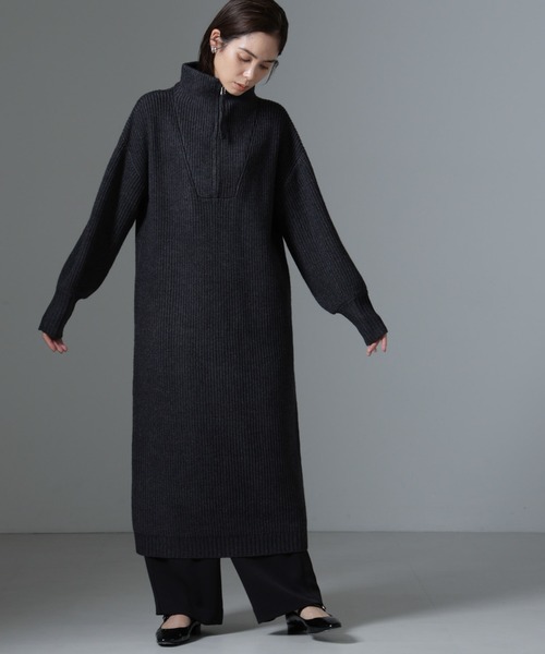 【セール】ハーフジップニットワンピース（ワンピース）｜nano･universe（ナノユニバース）