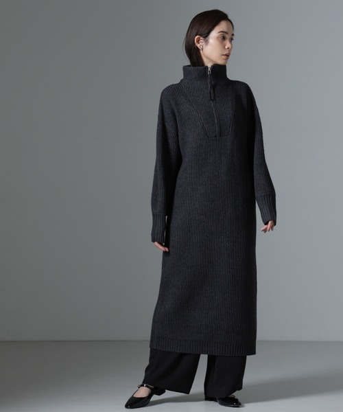 【セール】ハーフジップニットワンピース（ワンピース）｜nano･universe（ナノユニバース）