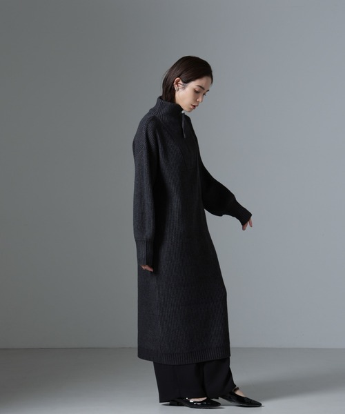 【セール】ハーフジップニットワンピース（ワンピース）｜nano･universe（ナノユニバース）