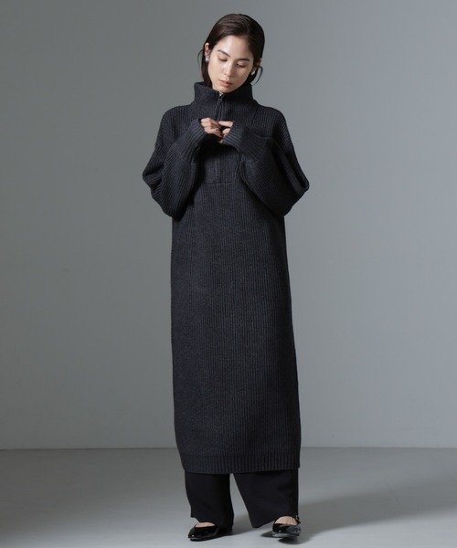 【セール】ハーフジップニットワンピース（ワンピース）｜nano･universe（ナノユニバース）