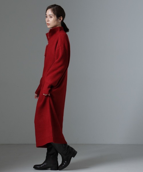 【セール】ハーフジップニットワンピース（ワンピース）｜nano･universe（ナノユニバース）