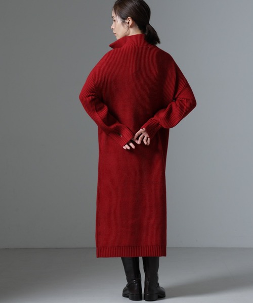 【セール】ハーフジップニットワンピース（ワンピース）｜nano･universe（ナノユニバース）