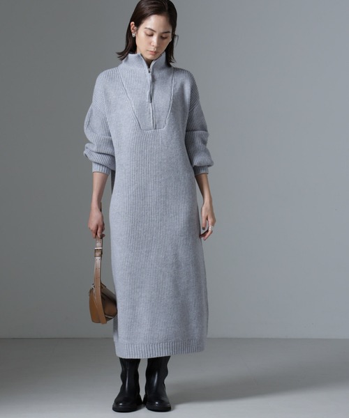 【セール】ハーフジップニットワンピース（ワンピース）｜nano･universe（ナノユニバース）