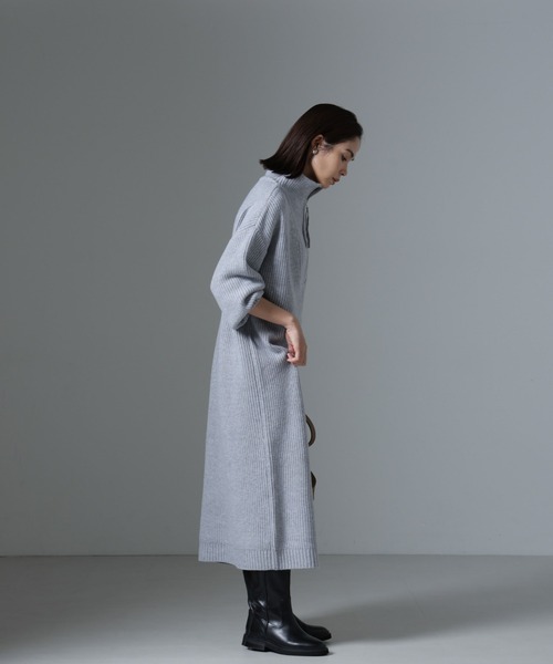 【セール】ハーフジップニットワンピース（ワンピース）｜nano･universe（ナノユニバース）