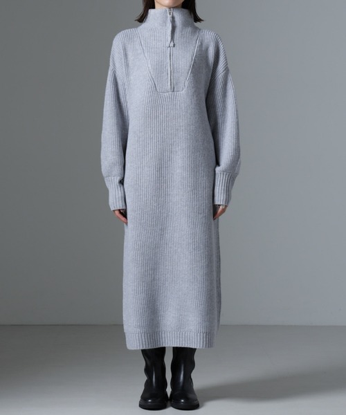 【セール】ハーフジップニットワンピース（ワンピース）｜nano･universe（ナノユニバース）