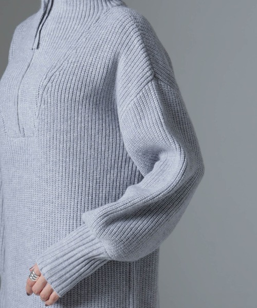 【セール】ハーフジップニットワンピース（ワンピース）｜nano･universe（ナノユニバース）