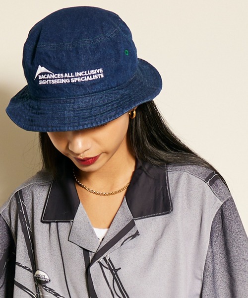 【セール】BACANCES/バカンス BC DENIM HAT デニムハット バケットハット 刺繍 サイズ調整可能（ハット）｜BACANCES ALL INCLUSIVE（バカンサスオールインクルーシブ） 8,712円