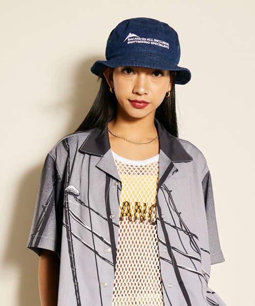 【セール】BACANCES/バカンス BC DENIM HAT デニムハット バケットハット 刺繍 サイズ調整可能（ハット）｜BACANCES ALL INCLUSIVE（バカンサスオールインクルーシブ）