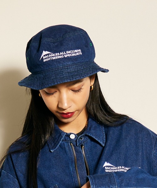 【セール】BACANCES/バカンス BC DENIM HAT デニムハット バケットハット 刺繍 サイズ調整可能（ハット）｜BACANCES ALL INCLUSIVE（バカンサスオールインクルーシブ）