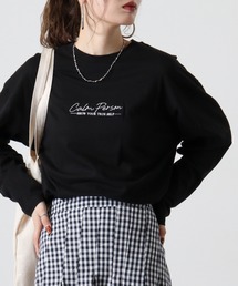 ワイドシルエット刺繍ロングスリーブTシャツ