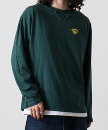 ワイドシルエット刺繍ロングスリーブTシャツ