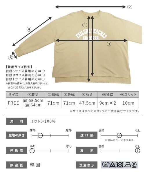 reca(レカ)の「大人のルーズロゴTシャツ(Tシャツ/カットソー・レディース・オートミール/チャコールグレー×ブラック/クリーム/チャコールグレー・FREE)」の6枚目の写真