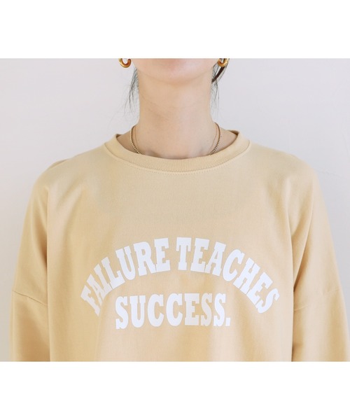 reca(レカ)の「大人のルーズロゴTシャツ(Tシャツ/カットソー・レディース・オートミール/チャコールグレー×ブラック/クリーム/チャコールグレー・FREE)」の8枚目の写真