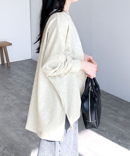 reca(レカ)の「大人のルーズロゴTシャツ(Tシャツ/カットソー・レディース・オートミール/チャコールグレー×ブラック/クリーム/チャコールグレー・FREE)」の17枚目の写真