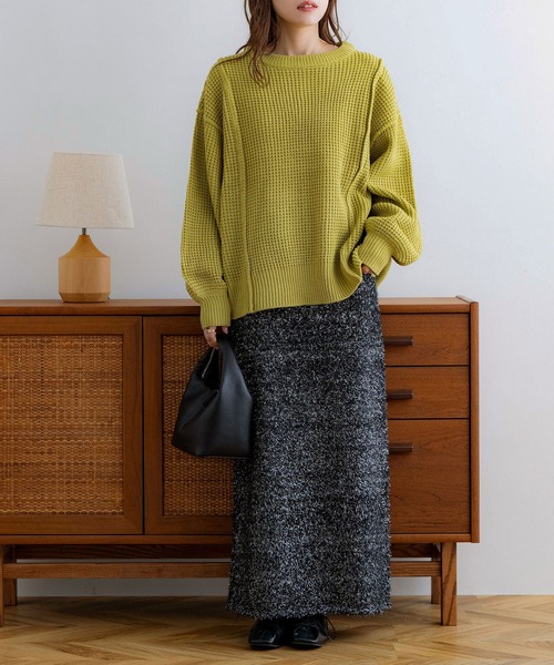 noaLu ★タイトスカート＆ニット NOAHL】ラメシャギーニットタイトスカート（スカート）｜NOAHL