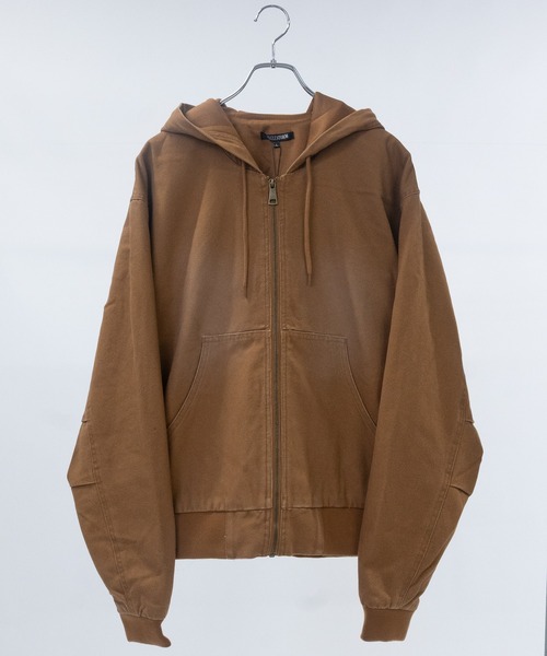 セール】【13】ウォッシュ加工ダック地 フルジップアップ パーカー