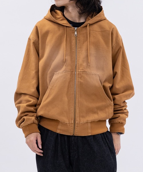 JOHN'S CLOSET(ジョンズクローゼット)の「【13】ウォッシュ加工ダック地 フルジップアップ パーカー(パーカー・メンズ・キャメル/ネイビー/ブラック/オリーブ/チャコールグレー/ブルー・MEDIUM/LARGE)」の22枚目の写真