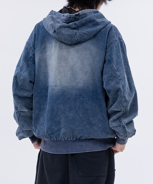 セール】【13】ウォッシュ加工ダック地 フルジップアップ パーカー