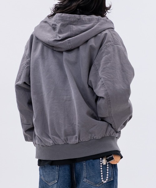 JOHN'S CLOSET(ジョンズクローゼット)の「【13】ウォッシュ加工ダック地 フルジップアップ パーカー(パーカー・メンズ・キャメル/ネイビー/ブラック/オリーブ/チャコールグレー/ブルー・MEDIUM/LARGE)」の12枚目の写真