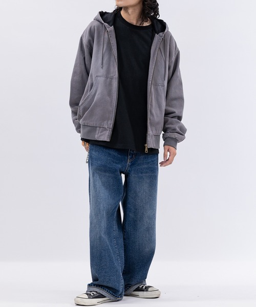 13】ウォッシュ加工ダック地 フルジップアップ パーカー（パーカー