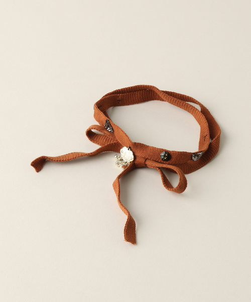 JOURNAL STANDARD(ジャーナルスタンダード)の「【YANYAN/ヤンヤン】COTTON CHOKER W/STONE AND(チョーカー・レディース・レンガ・FREE)」の1枚目の写真
