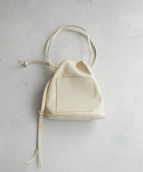 セール】【LA PEAU DE GEM】GEM KNOT DRAWSTING LEATHER BAG