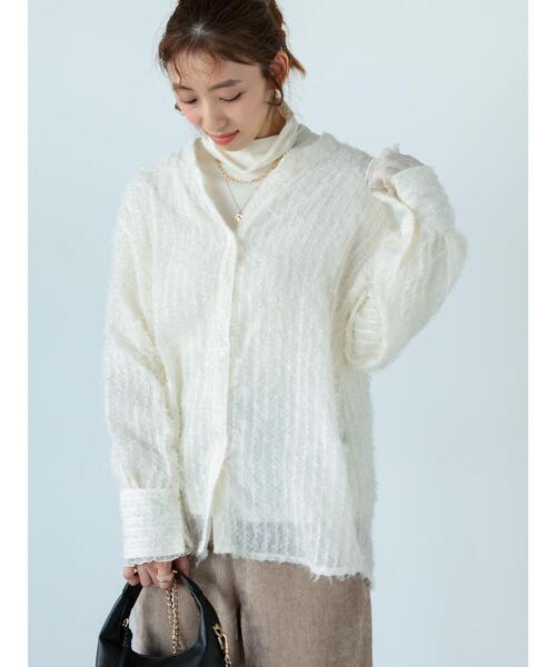 Lugnoncure（ルノンキュール）の「前後2WAYフリンジシャツ（シャツ/ブラウス・レディース・ブラック/オフホワイト・F）」の15枚目の写真