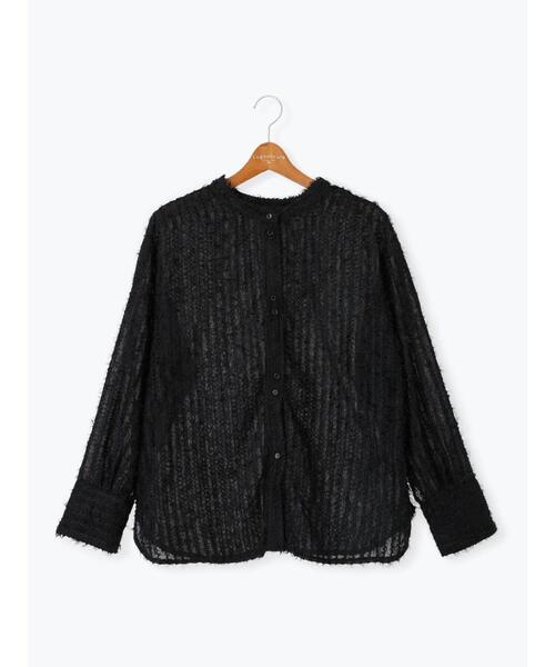 Lugnoncure（ルノンキュール）の「前後2WAYフリンジシャツ（シャツ/ブラウス・レディース・ブラック/オフホワイト・F）」の10枚目の写真