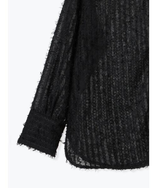 Lugnoncure（ルノンキュール）の「前後2WAYフリンジシャツ（シャツ/ブラウス・レディース・ブラック/オフホワイト・F）」の7枚目の写真