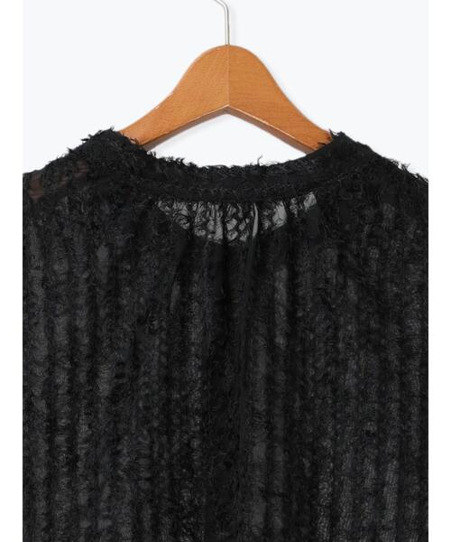 Lugnoncure（ルノンキュール）の「前後2WAYフリンジシャツ（シャツ/ブラウス・レディース・ブラック/オフホワイト・F）」の5枚目の写真