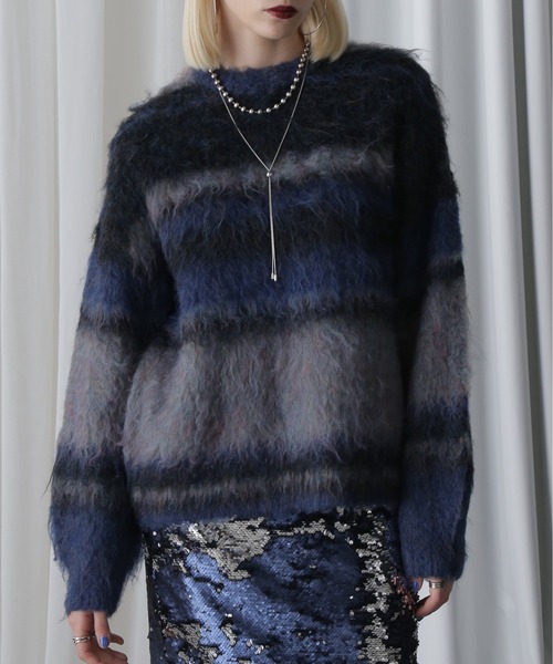 ROSE BUD（ローズバッド）の「マルチボーダーニットプルオーバー