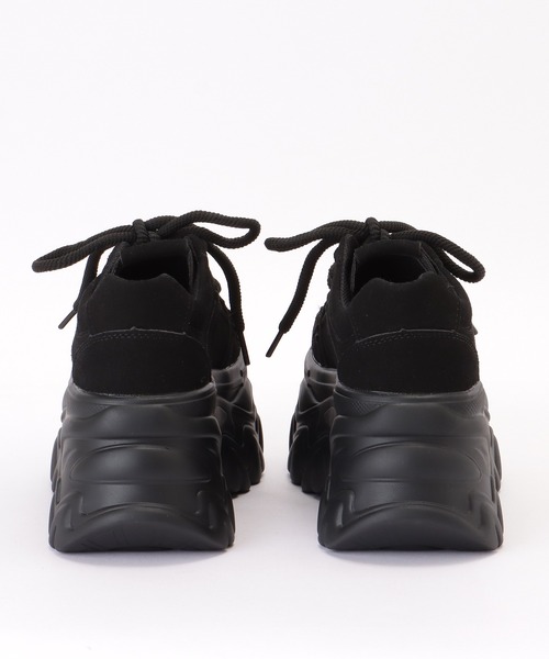 【 】Platform Laceup 厚底スニーカー 関税/送料込み セール】カラーライン厚底メッシュレースアップスニーカー