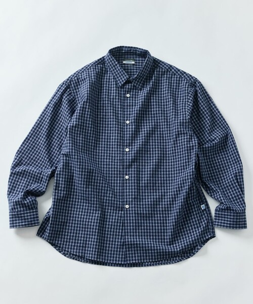 FREAK'S STORE（フリークスストア）の「ローソン×FREAK'S STORE RELAX FIT インスタント チェックネルシャツ/ローソンフリーク（シャツ/ブラウス・メンズ・ネイビー/サックスブルー/ブラック・0/1）」の10枚目の写真