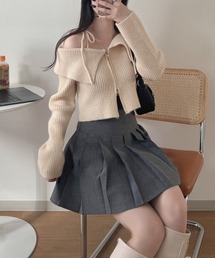 nemne store | 《Delfy》ダブルジップラメオフショルニット(ニット/セーター)