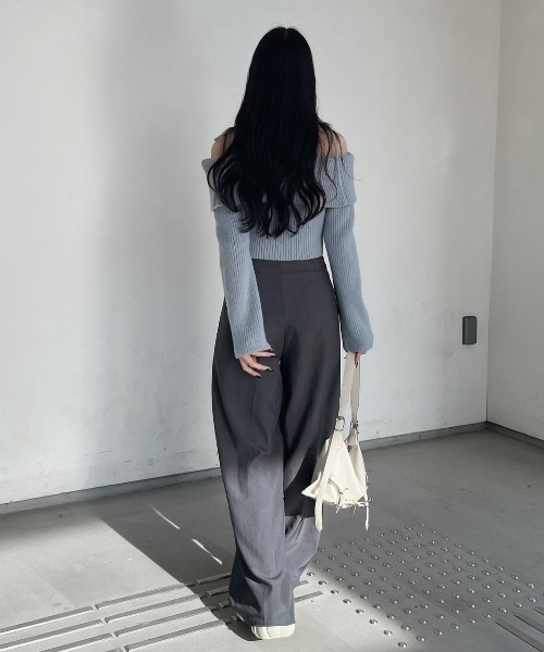 nemne store（ネンネストア）の「《Delfy》ダブルジップラメオフショルニット（ニット/セーター・レディース・アイボリー/グレー・フリー）」の12枚目の写真