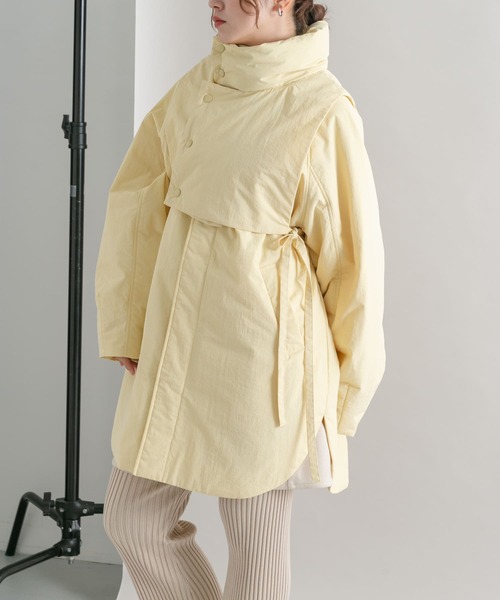 KBF 3WAYパテッドミドルジャケット　beige KBF（ケイビーエフ）の「3WAYパテッドミドルジャケット（ダウン