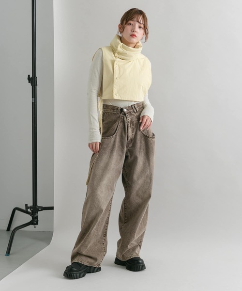 KBF 3WAYパテッドミドルジャケット　beige KBF（ケイビーエフ）の「3WAYパテッドミドルジャケット（ダウン