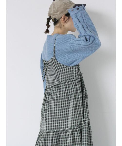 ehka sopo(エヘカソポ)の「クラッシュケーブルニット(ニット/セーター・レディース・オフホワイト/サックスブルー/ブラック・F)」の15枚目の写真