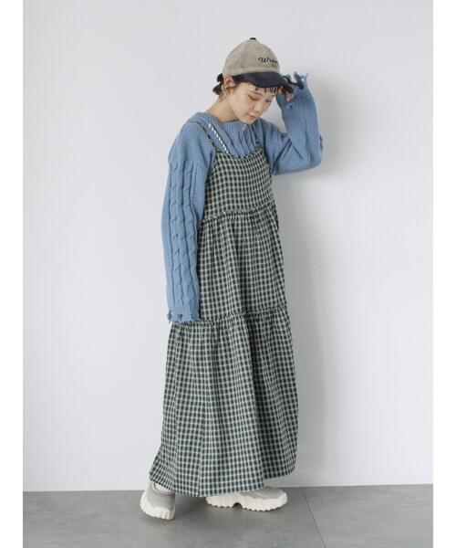 ehka sopo(エヘカソポ)の「クラッシュケーブルニット(ニット/セーター・レディース・オフホワイト/サックスブルー/ブラック・F)」の19枚目の写真