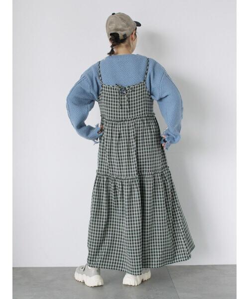 ehka sopo(エヘカソポ)の「クラッシュケーブルニット(ニット/セーター・レディース・オフホワイト/サックスブルー/ブラック・F)」の20枚目の写真