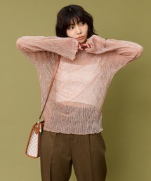 JETSET SOLO PLUS （ジェットセットソロプラス）の「【FONT LAB】シアー×ラメワッシャーハイネック（Tシャツ/カットソー）」