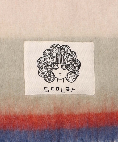 ScoLar（スカラー）の「643331：ぽんぽん付き マルチボーダーマフラー