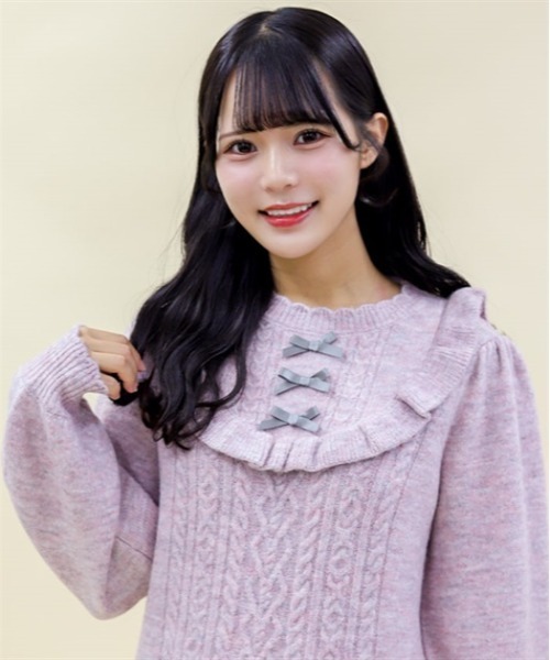 セール】ブロッキングフリルニットワンピース（ワンピース）｜axes